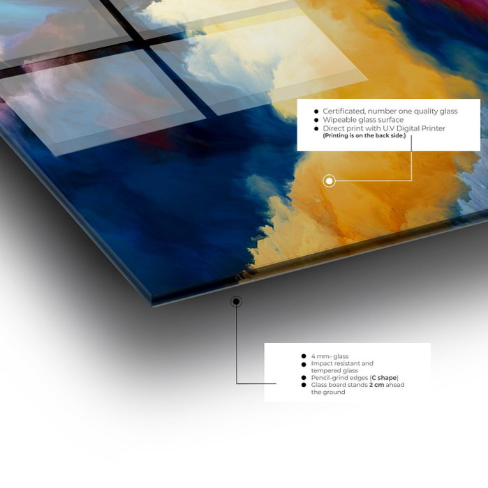 Wallity Cuadro decorativo de cristal templado Multicolor 50 x 70 cm